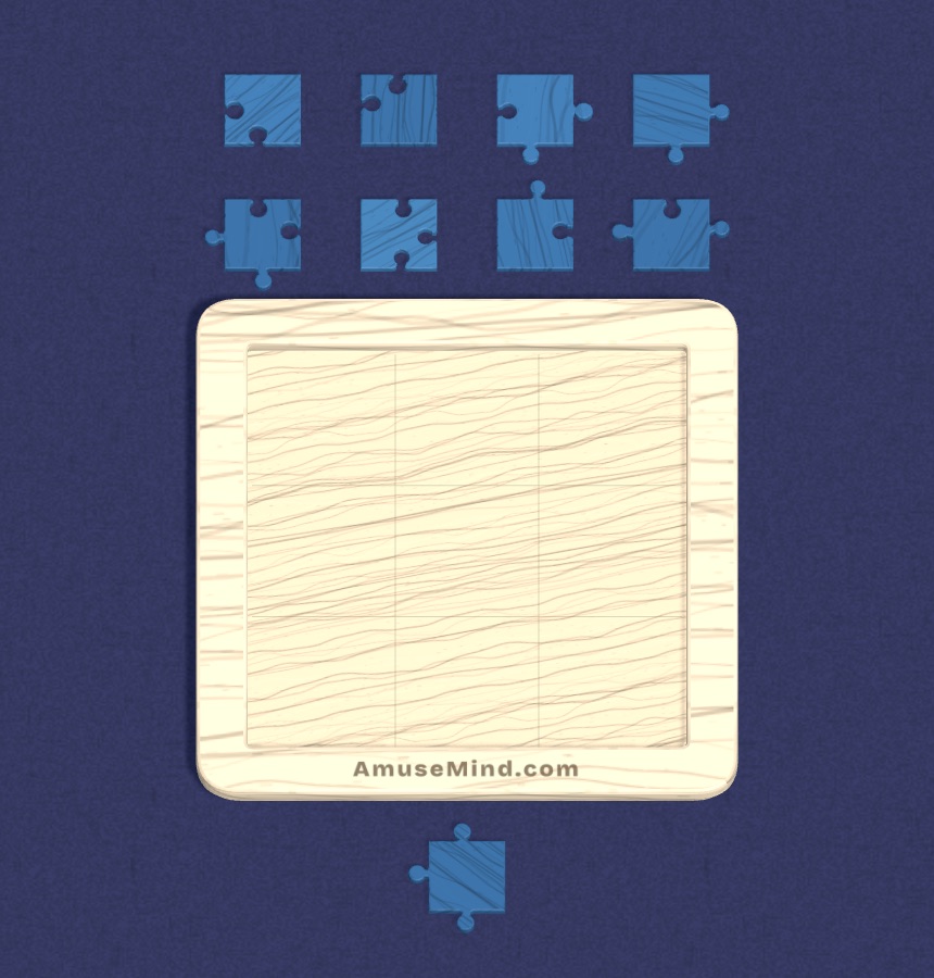 Blank Jigsaw: plain jigsaw pieces beside a tray
