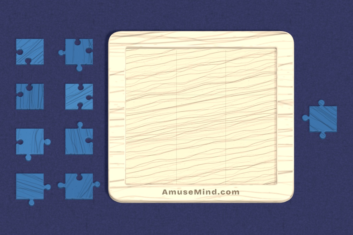 Blank Jigsaw: plain jigsaw pieces beside a tray