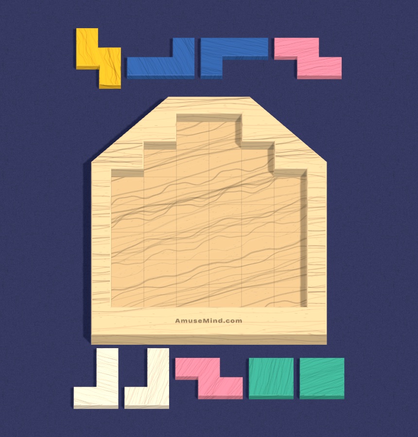 Block House: coloured blocks beside a house-shaped tray
