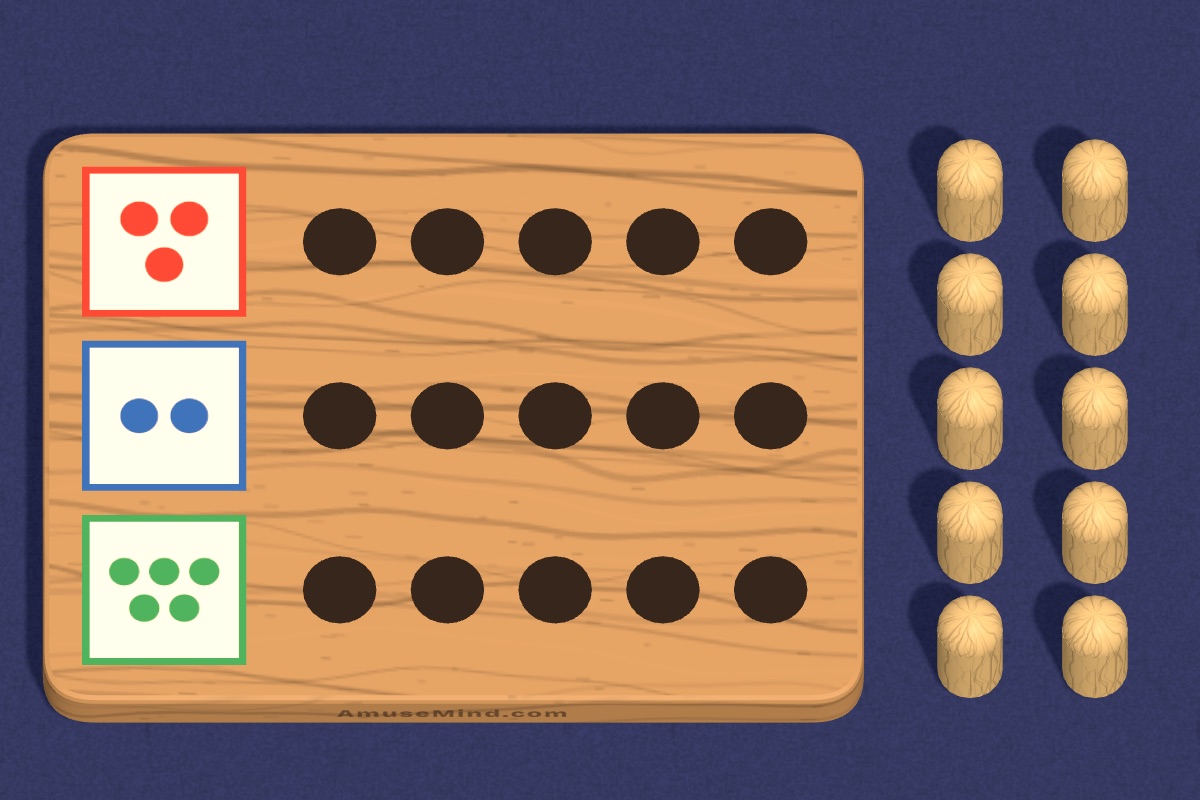 Counting Pegs: a wooden pegboard with number cards and pegs