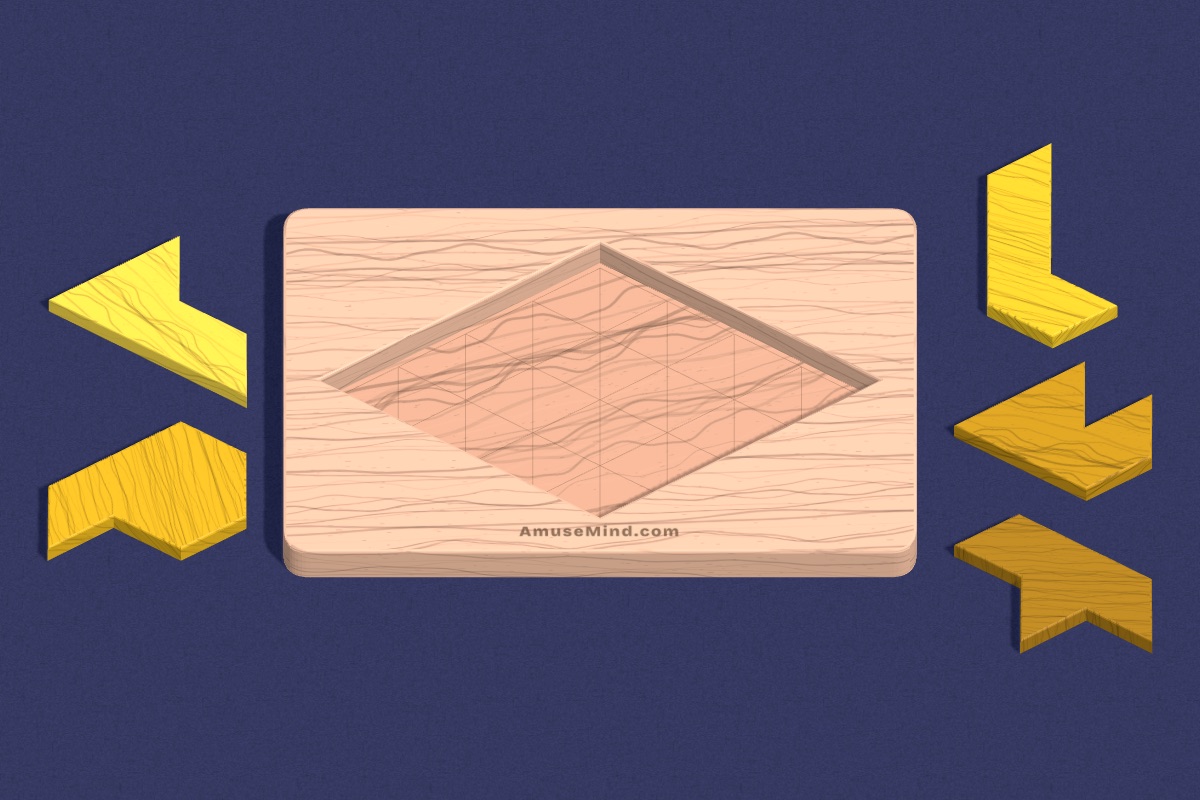 Diamond Tray: wooden pieces beside a diamond-shaped tray