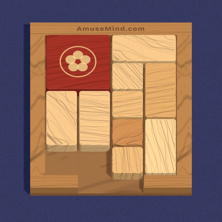 Hakoiri Musume: wooden sliding blocks in a box