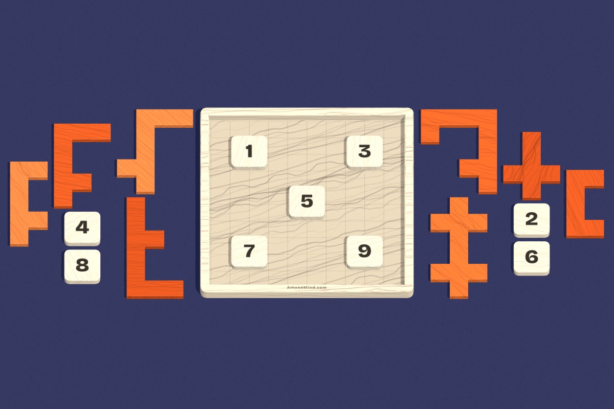 Number Frame: number tiles and orange frame pieces beside a tray