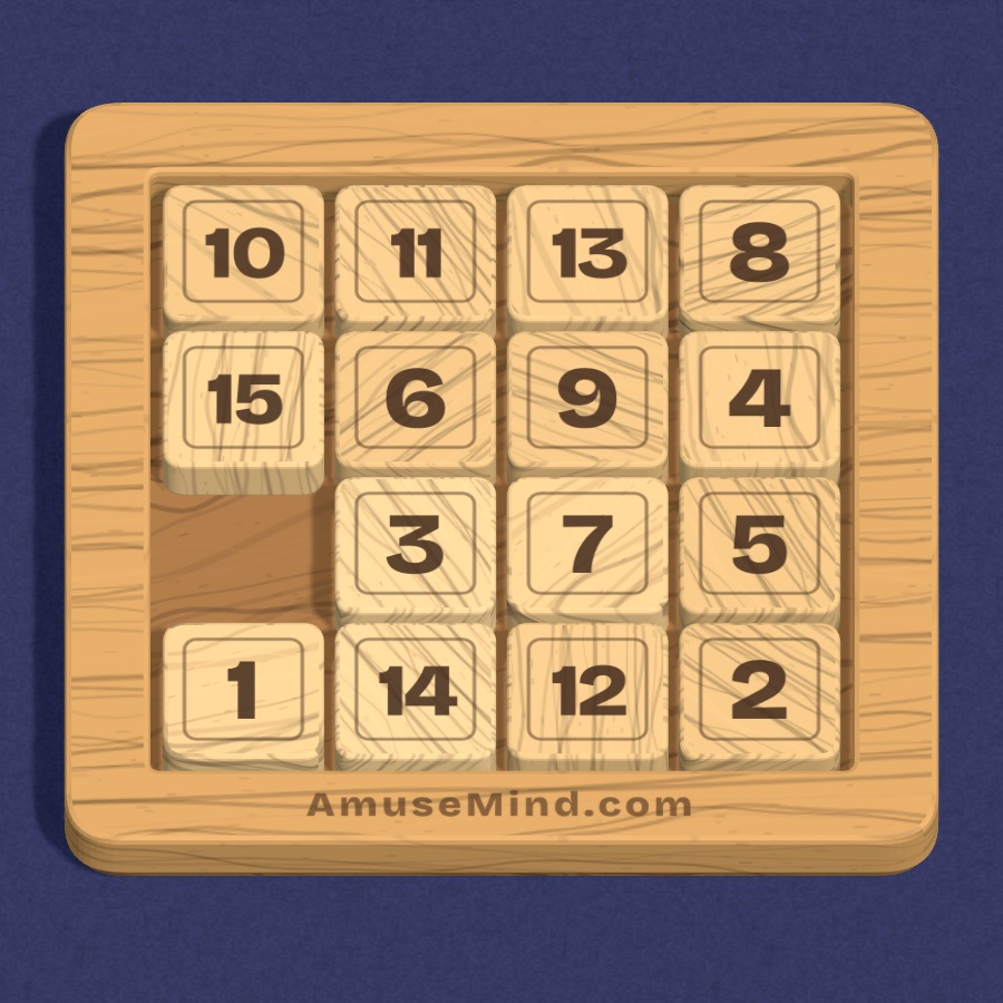 Number Slide: numbered wooden tiles in a frame