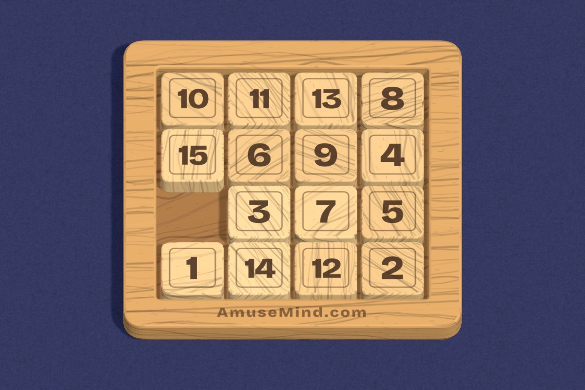 Number Slide: numbered wooden tiles in a frame