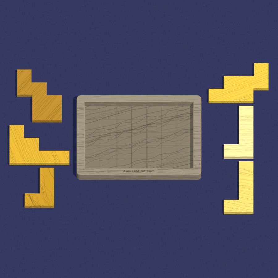 Rectangle Tray: wooden pieces beside a rectangular tray