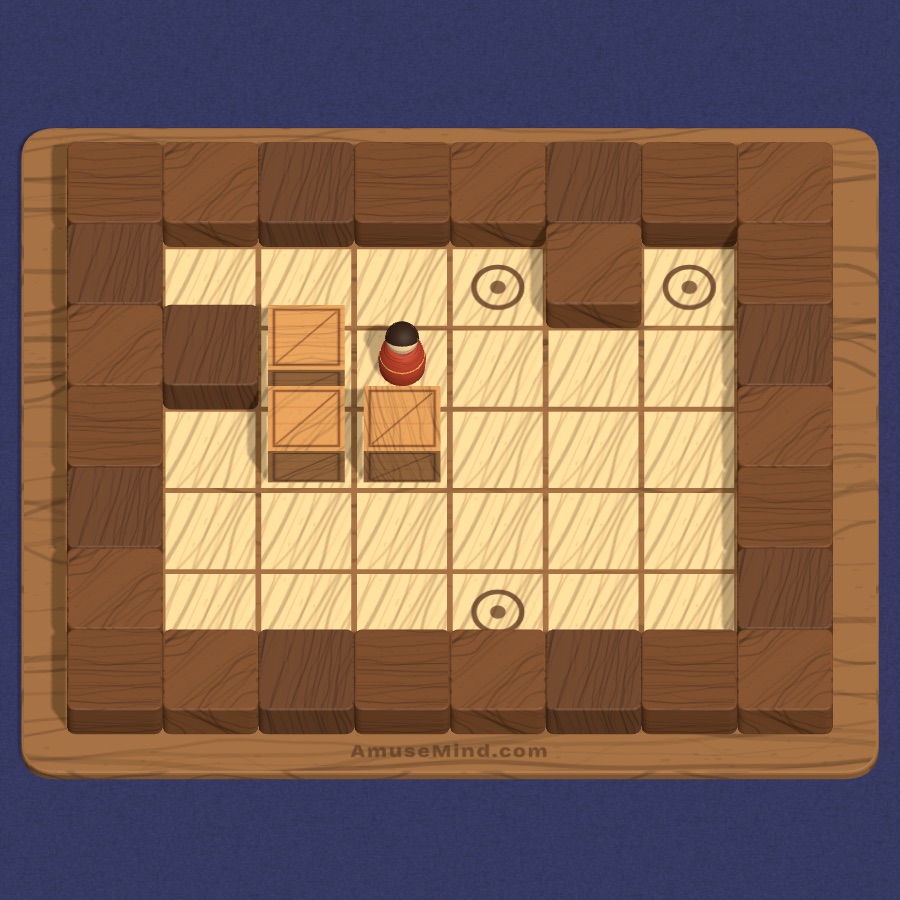 Sokoban: wooden crates in a small warehouse