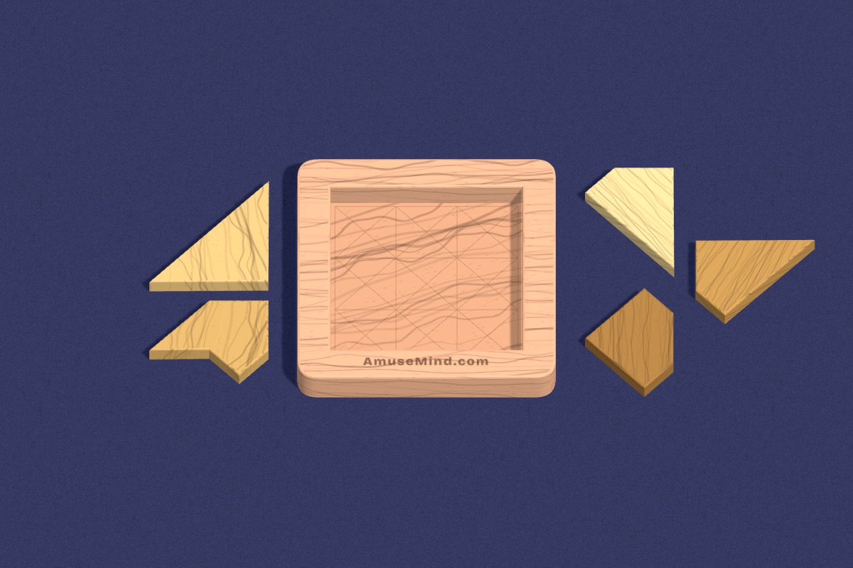 Square Tray: wooden pieces beside a square tray