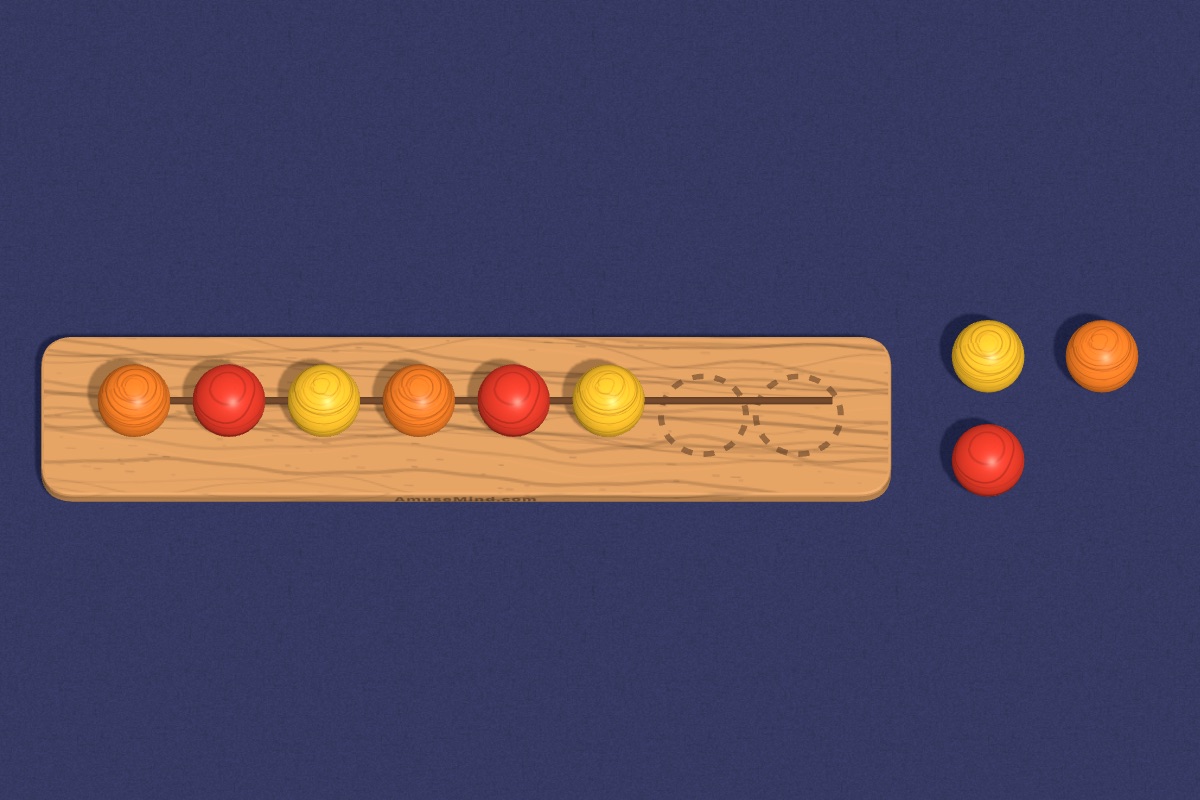 What Comes Next: wooden beads on a string with empty places at the end